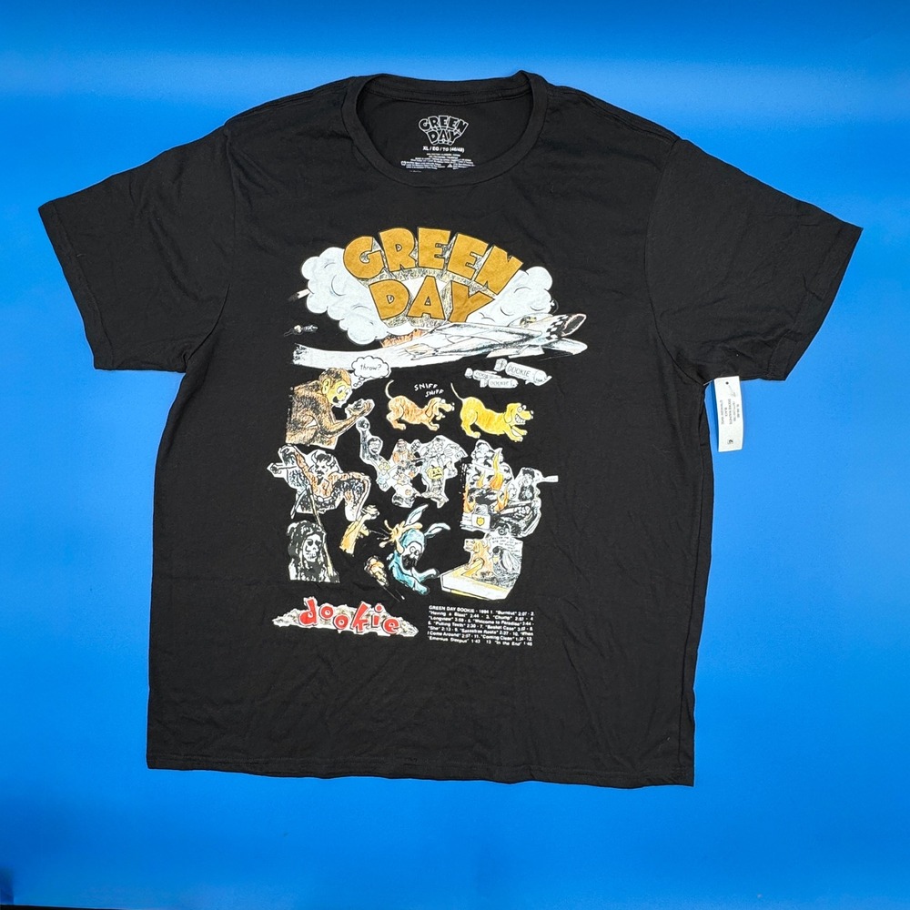 Green‎ Day Dookie Madness Black Graphic T Shirt Mens XL